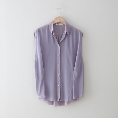 SCALLOP CONTRAST SLEEVELESS BLOUSE