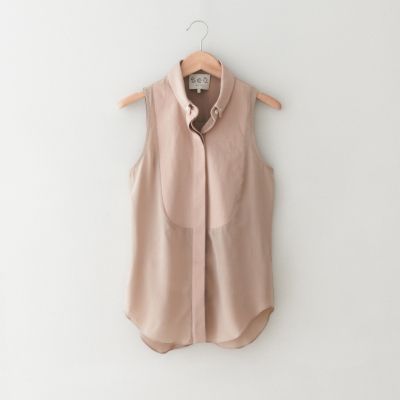 SILK & CREPE SLEEVELESS TOP