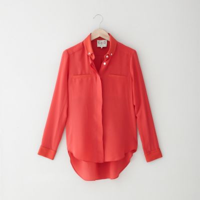 SILK CREPE BUTTON UP SHIRT