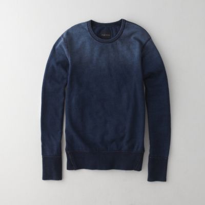 INDIGO LONG SLEEVE CREWNECK SWEATSHIRT
