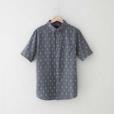 SHORT SLEEVE IKAT BUTTON DOWN SHIRT