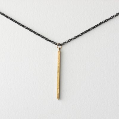 Brass Stick Pendant Necklace