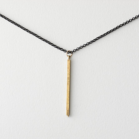 Brass Stick Pendant Necklace