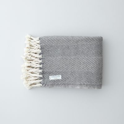 ALPACA COTTON HERRINGBONE THROW
