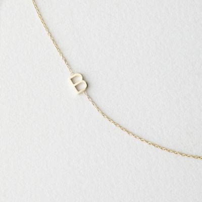 Asymmetrical Mini Letter Necklace - B
