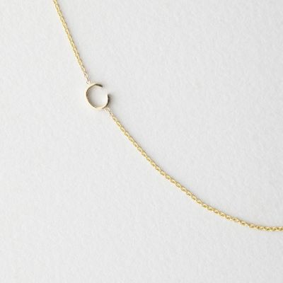 Asymmetrical Mini Letter Necklace - C