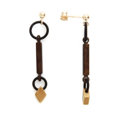 Bronze Diamond Drop Earring