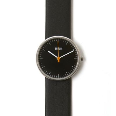 Ladies Analog Black Leather Band Watch