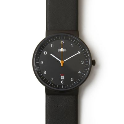 Black Analog Watch w/ Leather Band