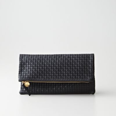 FOLD OVER CLUTCH BASKET WEAVE