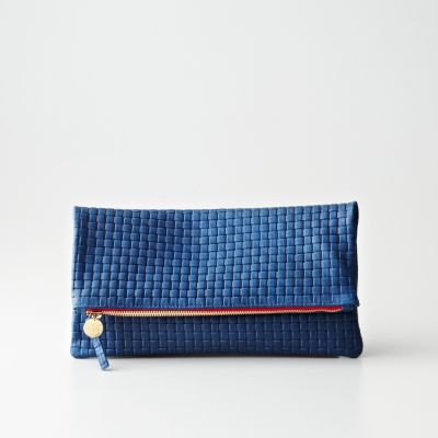 FOLD OVER CLUTCH BASKET WEAVE