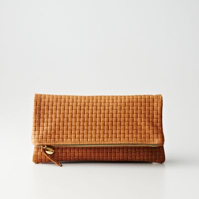 FOLD OVER CLUTCH BASKET WEAVE