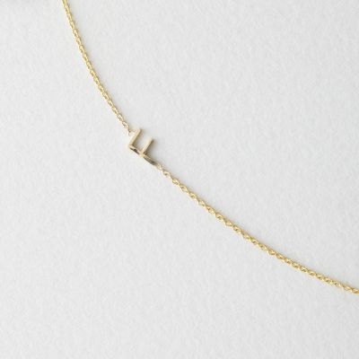 Asymmetrical Mini Letter Necklace - F