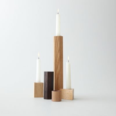 GEOMETRY SET CANDLESTICK HOLDERS
