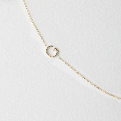 Asymmetrical Mini Letter Necklace - G