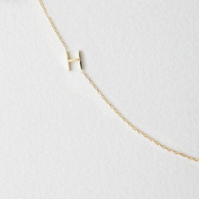 Asymmetrical Mini Letter Necklace - H