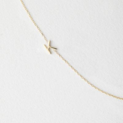 Asymmetrical Mini Letter Necklace - K