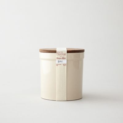 LARGE STONEWARE CANDLE - BASIL