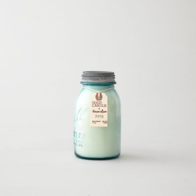 MEDIUM BLUE MASON JAR CANDLE - MIMOSA