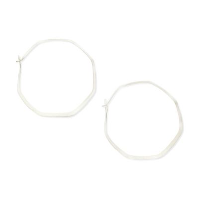 Silver Octagon Hoops