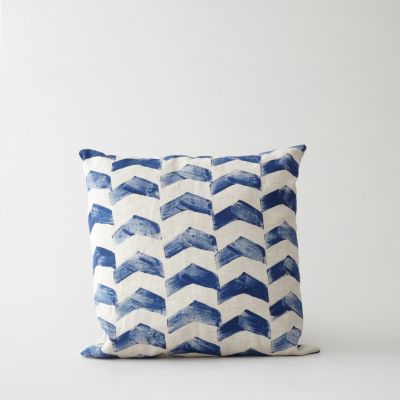 HAND PRINTED CHEVRON PILLOW