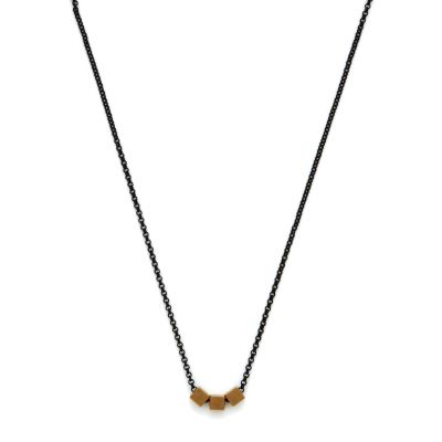 Triple Brass Squares Necklace