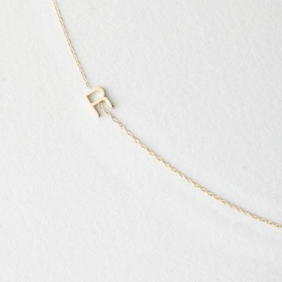 Asymmetrical Mini Letter Necklace - R