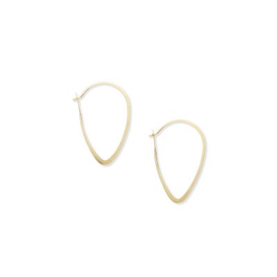 Gold Oval Leaf Hoops