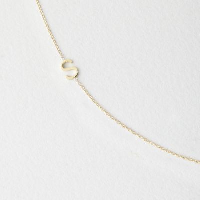 Asymmetrical Mini Letter Necklace - S