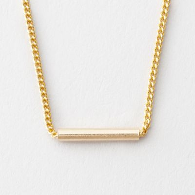 GOLD CYLINDER NECKLACE