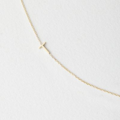 Asymmetrical Mini Letter Necklace - T