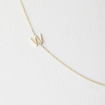 Asymmetrical Mini Letter Necklace - W