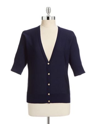 UPC 008874586286 product image for ANNE KLEIN Dolman Elbow Sleeve Cardigan - NAVY - X-Large | upcitemdb.com