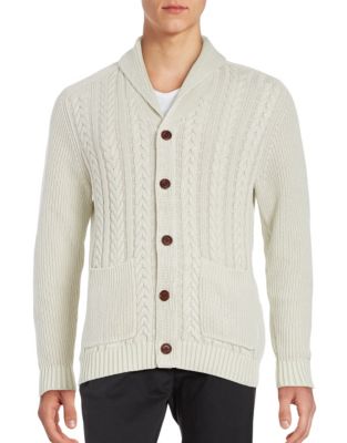 UPC 023793028617 product image for Tommy Bahama Cable Knit Cardigan-BROWN-Small | upcitemdb.com