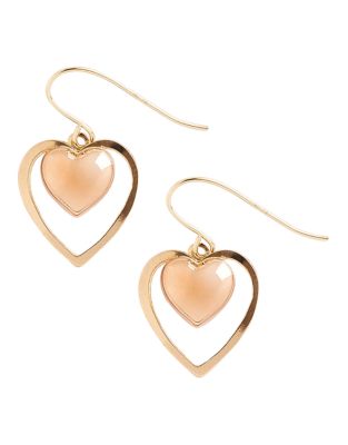 UPC 027657768466 product image for Fine Jewellery 14K Yellow And Rose Gold Two Heart Drop Earrings - Two Tone Gold | upcitemdb.com