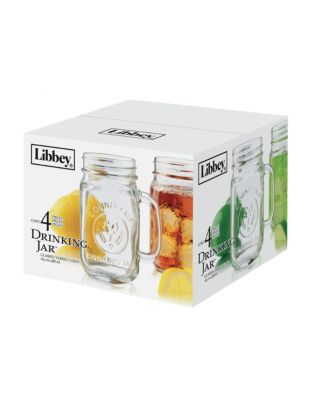 Libbey County Fair Glass Drinking Jars, 16.5-ounce, Set of 12