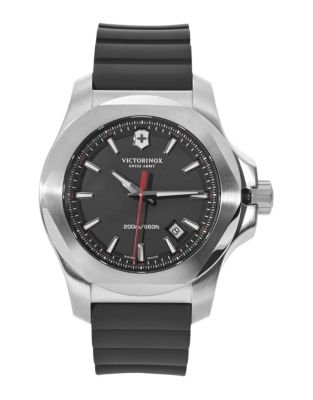 Victorinox Swiss Army INOX Rubber Strap Watch-BLACK-One Size