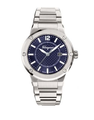 Ferragamo F-80 Stainless Steel Watch-SILVER-One Size