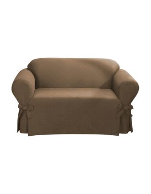 UPC 056080105463 product image for Surefit Surefit Bruce Suede One-Piece Loveseat Slipcover-BISCUIT-One Size | upcitemdb.com