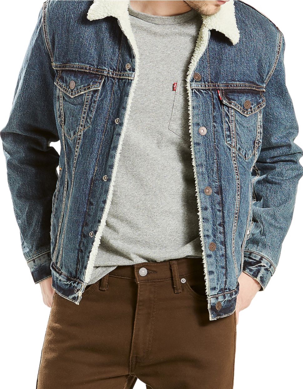 Levi's шерпа куртка джинсовая