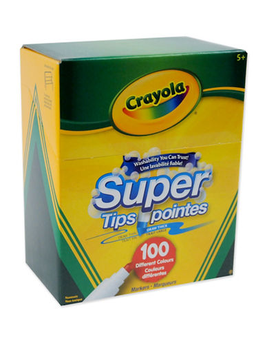 Crayola 100-Pack Washable Super Tips Markers-MULTI-One Size