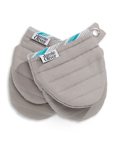 Jamie Oliver Mini-Oven Mitts with Silicone Grip-GREY-One 