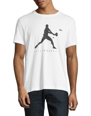 UPC 190391754115 product image for Lacoste Graphic Crew Neck T-Shirt-WHITE-2/XX-Small | upcitemdb.com