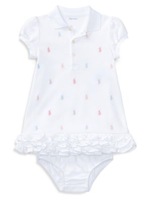 UPC 190618455634 product image for Ralph Lauren Childrenswear Two-Piece Cotton Ruffled Polo Dress and Bloomers Set- | upcitemdb.com