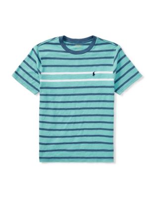 UPC 190618741737 product image for Ralph Lauren Childrenswear Jersey Cotton Striped T-Shirt-GREEN-8 | upcitemdb.com