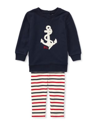 UPC 190618747616 product image for Ralph Lauren Childrenswear Two-Piece Anchor Top and Leggings Set-BLUE-6 Months | upcitemdb.com