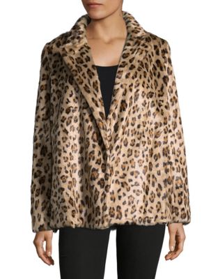 UPC 190789035581 product image for Theory Faux Fur Leopard Print Coat-MULTI-Large | upcitemdb.com