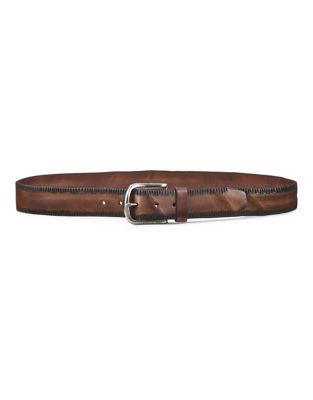 UPC 190802375977 product image for John Varvatos Star U.S.A. Rustic Leather Buckle Belt-BROWN-32 | upcitemdb.com