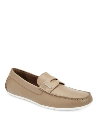 UPC 190919000267 product image for Calvin Klein Putty Ivan Tumbled Leather Loafers-PUTTY-9 | upcitemdb.com
