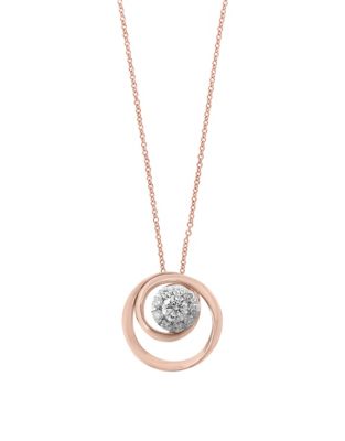 UPC 191120001227 product image for Effy 0.24 TCW Diamond and 14K Rose Gold Pendant Twirl Necklace-ROSE GOLD-One Siz | upcitemdb.com